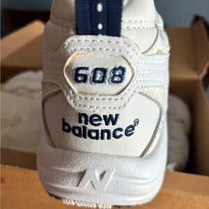 New Balance White Navy 608 Athletic Shoe